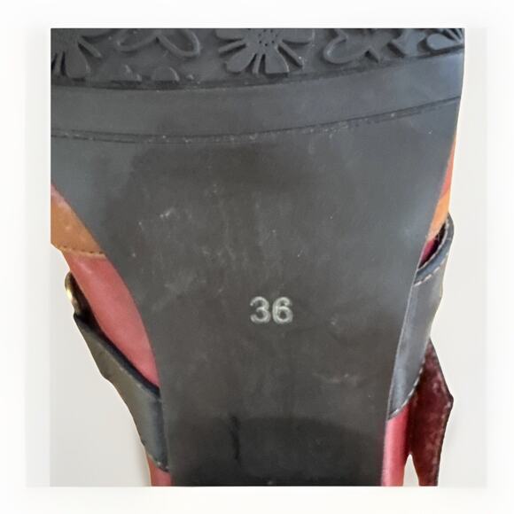 Spring Step L'Artiste Women's EU 36 US 5.5-6 Red And Black Bootie Leather Shoes - Picture 9 of 9